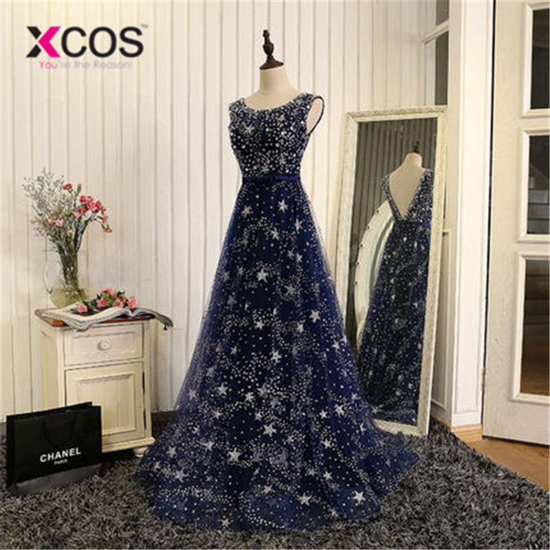 navy blue and silver prom