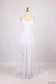Simple Dress 2015 Popular Wedding Dresses, Sphagetti Sweetheart Lace Wedding Dresses, Side Slit Long Chiffon Wedding Dresses, Beach Wedding Dresses CHPD-7091