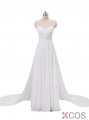 Simple Dress Hot-selling A-line Beading Capped Sweetheart Long Chiffon Wedding Dresses/Bridal Gown CHWD-7220