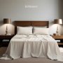 InMemory 4 Pcs Natural French Linen Bed Sheets Breathable Soft Durable Bedding Set for All Season