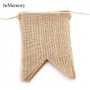 InMemory Burlap Bunting Banner Swallow-Tailed Flags 15 Pieces 15 feet