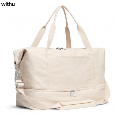 Withu Canvas Large Capacity Travelling Bag With Shoe Compartment Luggage Sleeve & Padded Strap