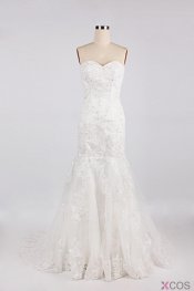 Simple Dress 2015 Wedding Dresses, Mermaid Sweetheart Lace Wedding Dresses, Long Wedding Dresses LAWD-7067
