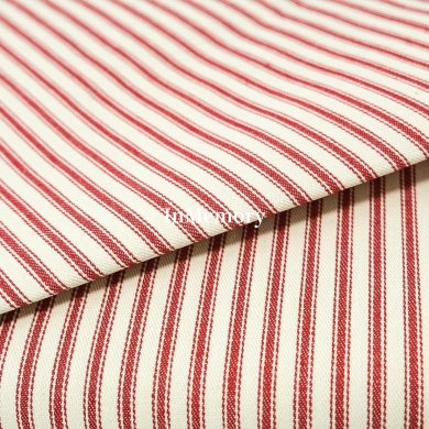 InMemory Stripe Red 44/45" 100% Cotton Woven Ticking 15 Yard Bolt