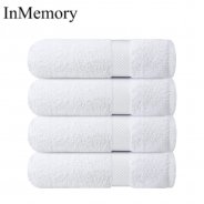 InMemory Luxury 100% Ring-Spun Cotton White Bath Towels Set of 4 (27x54 inches)