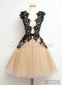 Simple-dress Elegant A-line Black Lace Short Tulle 2015 Homecoming Dresses/Party Dresses/Cocktail Dress TUHD-70822