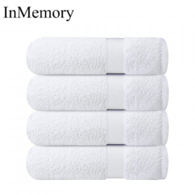 InMemory Luxury 100% Ring-Spun Cotton White Bath Towels Set of 4 (27x54 inches)