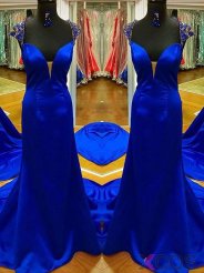 Gorgeous Prom Dress -Mermaid V-Neck Cap Sleeves with Sequins