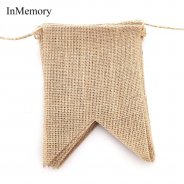 InMemory Burlap Bunting Banner Swallow-Tailed Flags 15 Pieces 15 feet