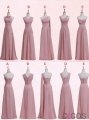 Simple Dress 2015 Long Bridesmaid Dresses, Mismatch Bridesmaid Dresses, Five Style Bridesmaid Dresses, Wedding Party Dresses CHBD-7096