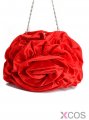 Red Silk Flower Evening Clutches For Weddings