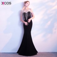 Dark Purple Prom Dresses 2018 Women Long Velvet Elegant Party Gowns Diamond Straps See through Mermaid Prom dress