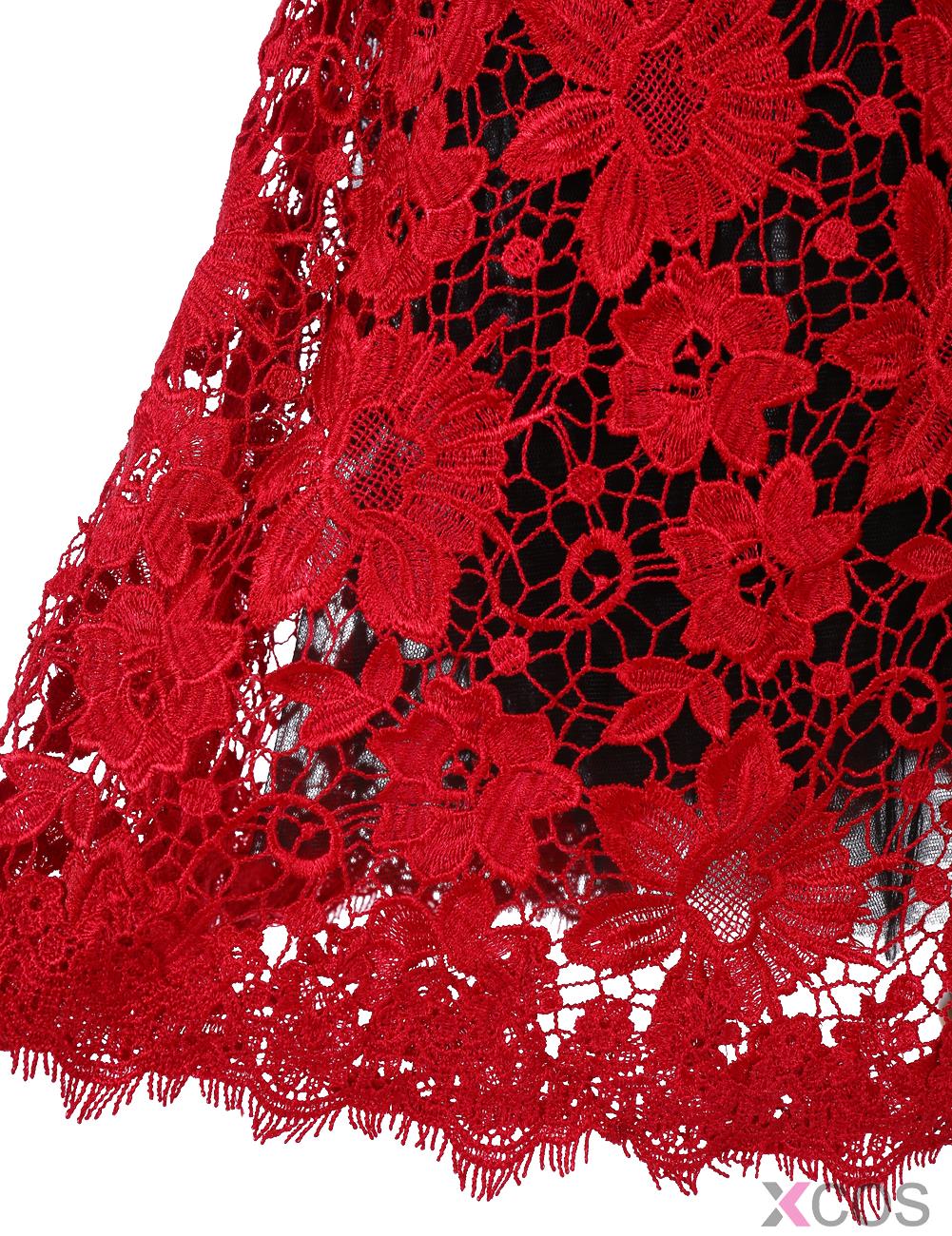 Fashion Jewel Beading Lace Tea-Length Mother of the Bride Dress